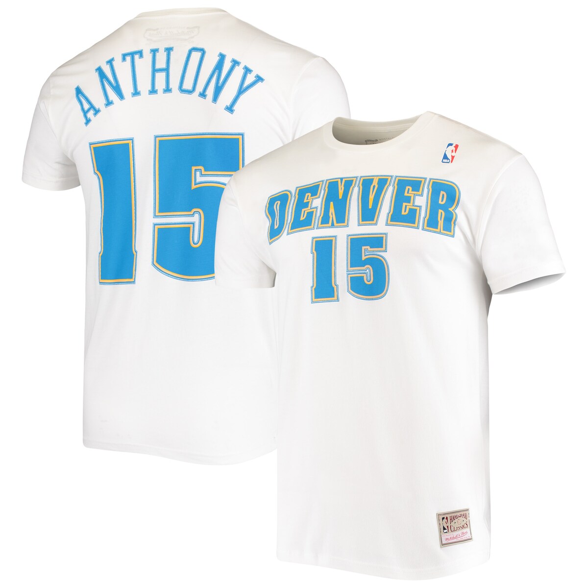 NBA ナゲッツ カーメロ・アンソニー Tシャツ Mitchell & Ness（ミッチェル＆ネス） メンズ ホワイト (MNC Mens HD Stitch NN Tee)