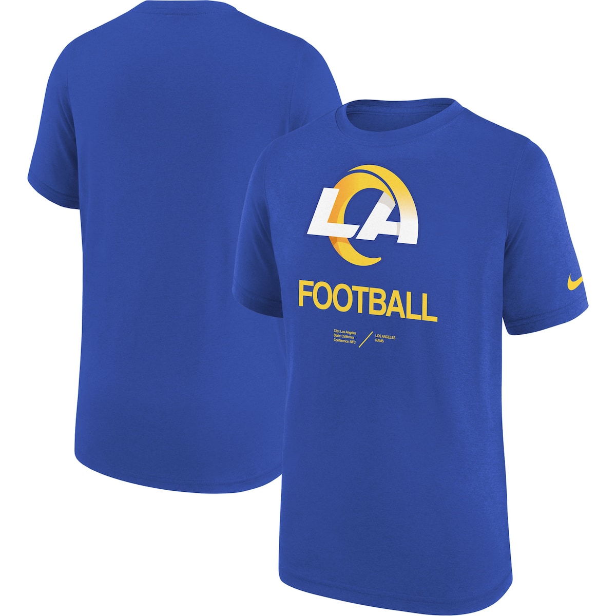 NFL ラムズ Tシャツ Nike ナイキ キッズ ロイヤル (22 Youth Sideline Dri-Fit Team Issue Legend SST)