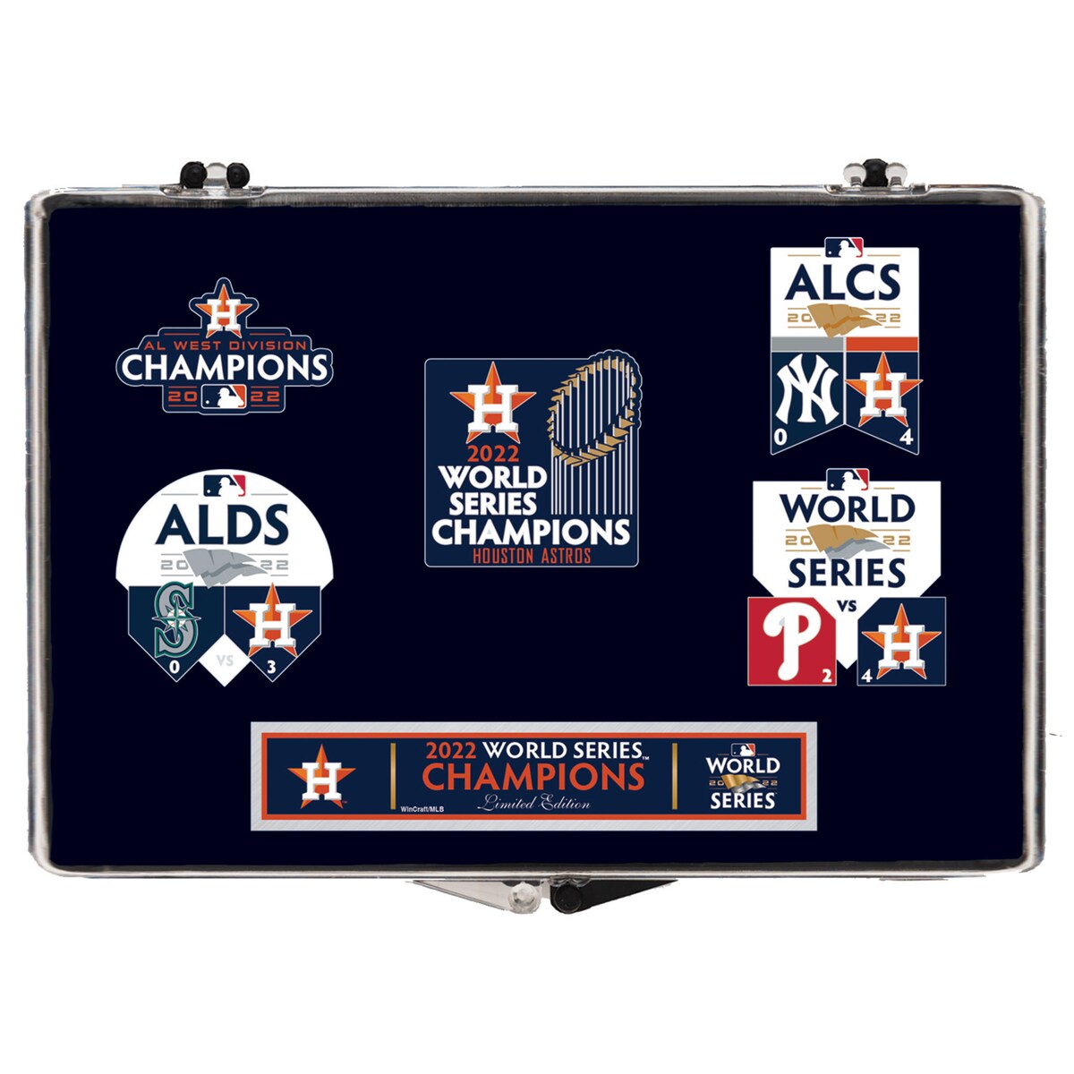 MLB ȥ ԥХå 󥯥ե (2022 MLB World Series Champ 5pc Pin Set in Case)