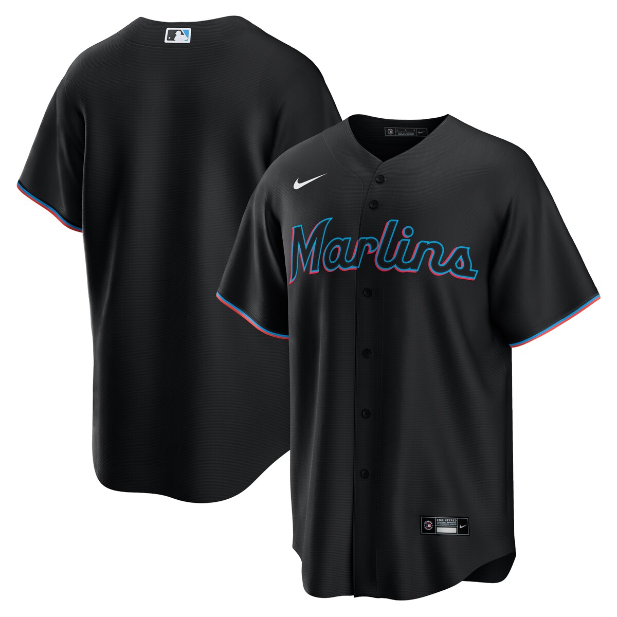 MLB マーリンズ レプリカ ユニフォーム Nike ナイキ メンズ ブラック (Men's Nike Replica Team Jersey)