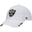 【公式グッズ】NFL レイダースアジャスタブル キャップ '47 /フォーティーセブン レディース ホワイト (NFL Womens Miata Clean Up Primary)(4)