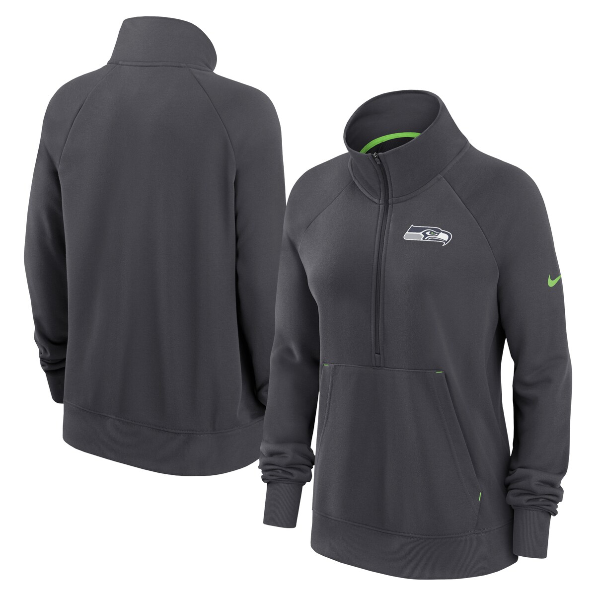 【公式グッズ】NFL シーホークス トレーナー Nike ナイキ レディース チャコール (22 Women's Team Premium Dri-Fit Funnel Half Zip)