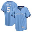 Even though George Brett isn't out there putting on a show for the Kansas City Royals anymore, his impact on the franchise will never be forgotten. Show your respect for one of the game's all-time greats with this Cooperstown Collection Player jersey from Nike. Featuring a vintage design, this jersey will take you back to the days when George Brett was leading the Kansas City Royals to victory.Rounded droptail hemMaterial: 100% PolyesterCooperstown JerseyOfficially licensedMachine wash gentle or dry clean. Tumble dry low, hang dry preferred.Heat-sealed tackle twill appliqueJersey Color Style: RoadImportedBrand: NikeV-neckHeat-sealed jock tagShort sleeve