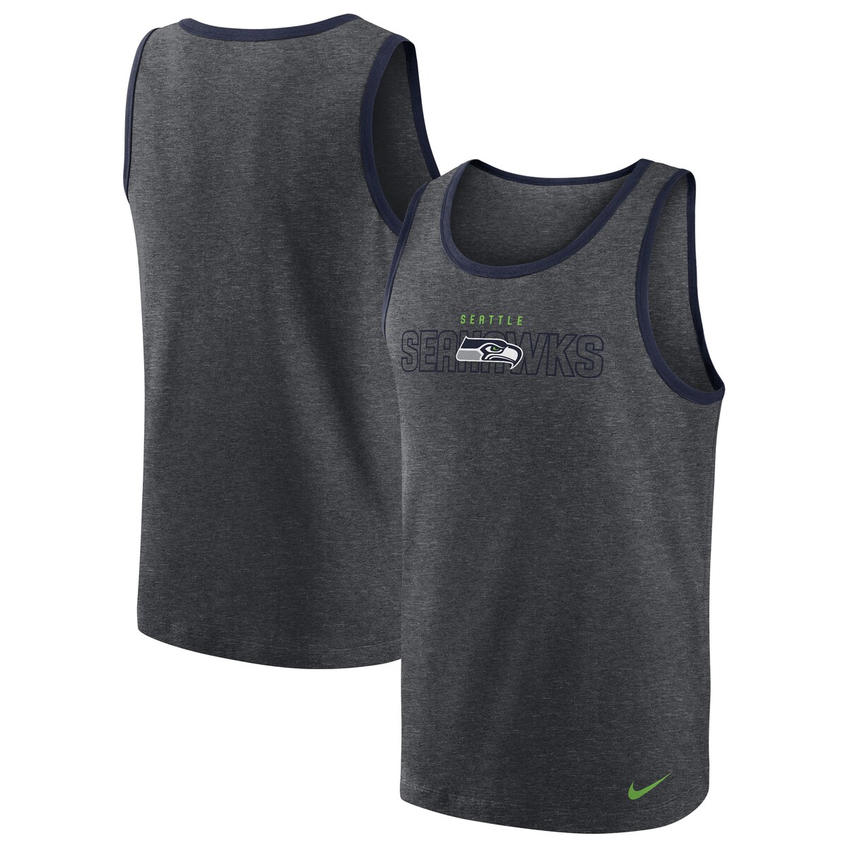 ナイキ タンクトップ  メンズ NFL シーホークス タンクトップ Nike ナイキ メンズ ヘザーチャコール (22 Mens Nike Triblend Tank)