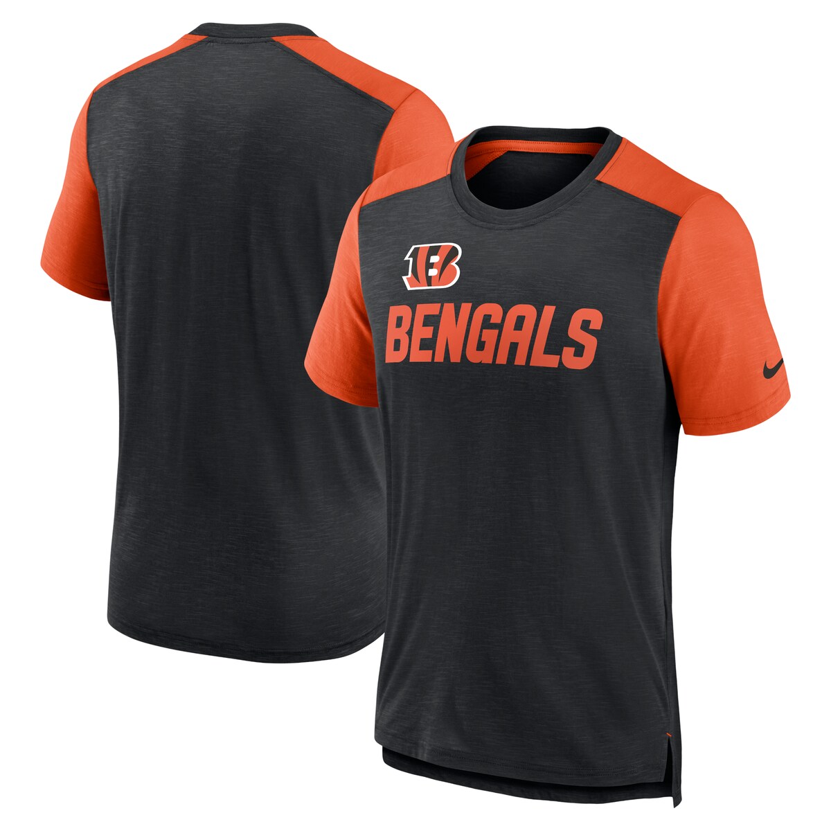 【公式グッズ】NFL ベンガルズ Tシャツ Nike ナイキ メンズ ヘザーブラック (22 Men's Nike Colorblock Team Name SST)