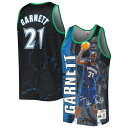 NBA ティンバーウルブズ ケビン・ガーネット タンクトップ Mitchell & Ness（ミッチェル＆ネス） メンズ ブラック (NBA MNC PLAYER BURST MESH TANK)