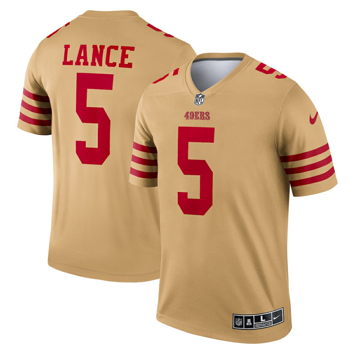 NFL 49ers トレイ・ランス ユニフォーム Nike ナイキ メンズ ゴールド (Men's Nike Inverted Legend Jersey)