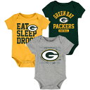 NFL パッカーズ ロンパース Outerstuff（アウタースタッフ） ベビー グリーン (18 Newborn Eat, Sleep, Drool 3-Piece Creeper Set)