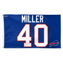 Ensure everyone around knows your home, office or fan cave is unquestionably Buffalo Bills territory when you fly this Von Miller single-sided banner. Suited for indoor and outdoor use, this bold WinCraft banner is a great grab when you want to demonstrate your love for Von Miller and your Buffalo Bills spirit.Metal grommets for hangingSingle-sided designImportedScreen print graphicsBrand: WinCraftOfficially licensedSuited for indoor and outdoor useMeasures approx. 3' x 5'Material: 100% Polyester