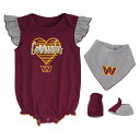 【公式グッズ】NFL コマンダーズ ロンパースセット Outerstuff(アウタースタッフ) ベビー バーガンディ (22 Newborn All The Love SS Creeper Bib & Bootie Set)(4)