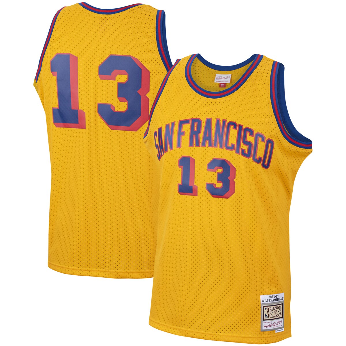 NBA ウォリアーズ ウィルト・チェンバレン ユニフォーム Mitchell & Ness（ミッチェル＆ネス） メンズ ゴールド (MNC NBA HWC Mens Swingman Jersey)