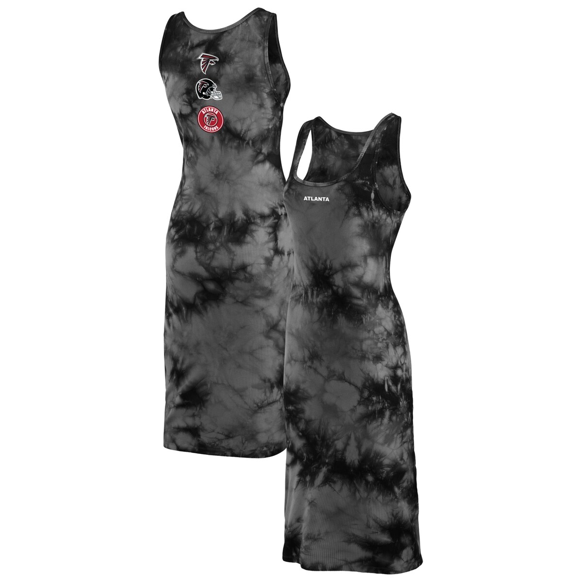 NFL ファルコンズ マキシ丈ワンピース WEAR by Erin Andrews レディース ブラック (21 Women's Tie Dye Tank Dress)