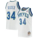 Rep one of your all-time favorite pros with this Isaiah Rider Swingman jersey from Mitchell & Ness. The throwback Minnesota Timberwolves details are inspired by the franchise's iconic look of days gone by. Every stitch on this jersey is tailored to exact team specifications, delivering outstanding quality and a premium feel.Brand: Mitchell & NessOfficially licensedSwingman ThrowbackMaterial: 100% PolyesterHeat-sealed NBA logoTackle twill graphicsWoven tag with player detailsCrew neckSide splits at waist hemRib-knit collar and arm openingsMachine wash, line dryWoven jock tagImportedSleevelessMesh fabric