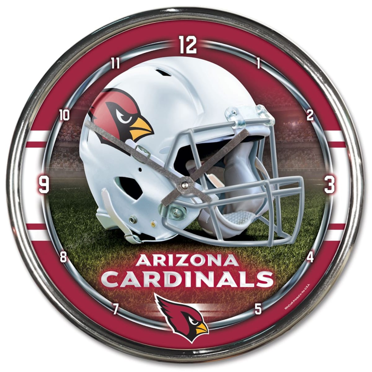 【公式グッズ】NFL カーディナルス 掛け時計 WinCraft (Chrome Wall Clock)