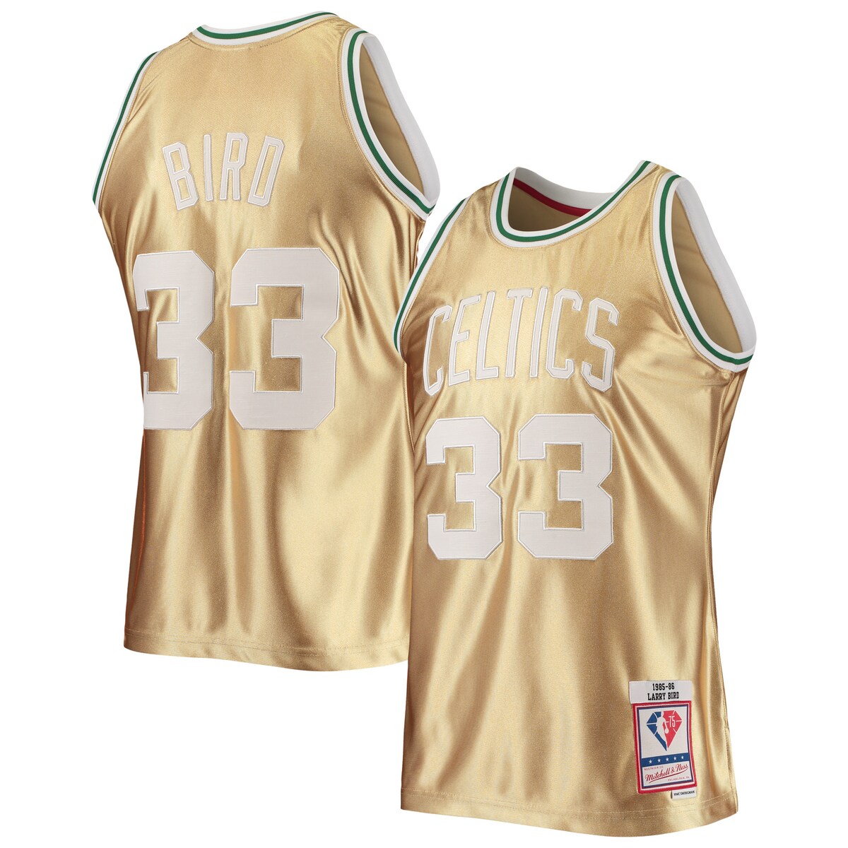 NBA セルティックス ラリー・バード ユニフォーム Mitchell & Ness（ミッチェル＆ネス） メンズ ゴールド (MNC NBA 75TH ANNIVERSARY GOLD SWINGMAN JERSEY)