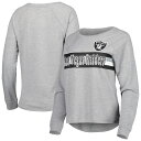 【公式グッズ】NFL レイダース 長袖 Tシャツ Outerstuff レディース ヘザーグレイ (22 Juniors All Striped Up Fashion LS Tee)