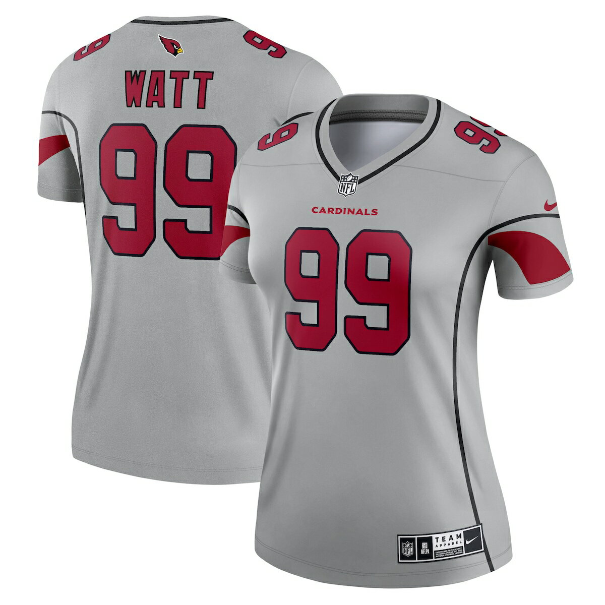 NFL カーディナルス J.J.ワット ユニフォーム Nike ナイキ レディース グレイ (Women's Nike Inverted Legend Jersey)