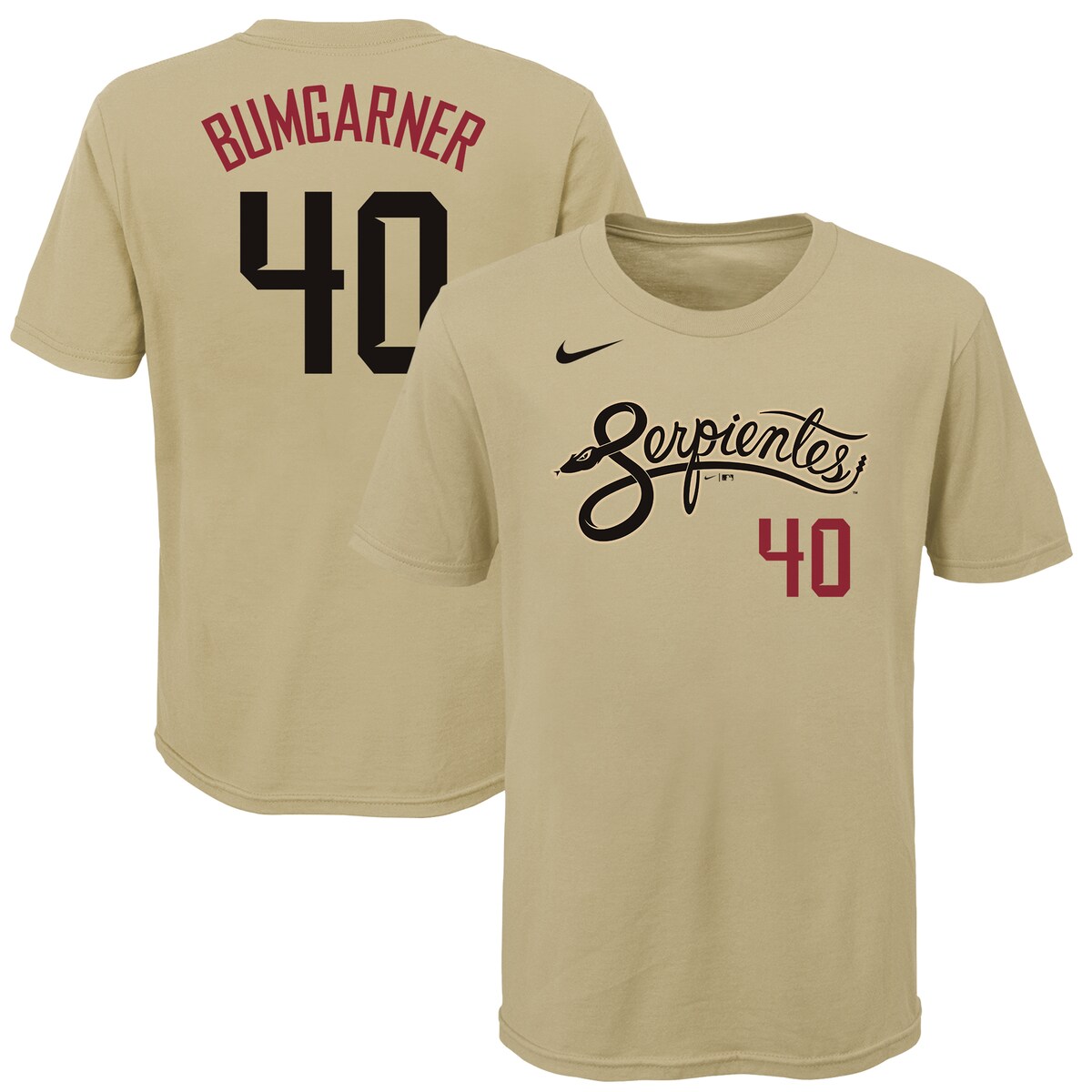 【公式グッズ】MLB ダイヤモンドバックス マディソン・バムガーナー Tシャツ Nike ナイキ キッズ ゴールド (Youth Nike City Connect NN Tees)