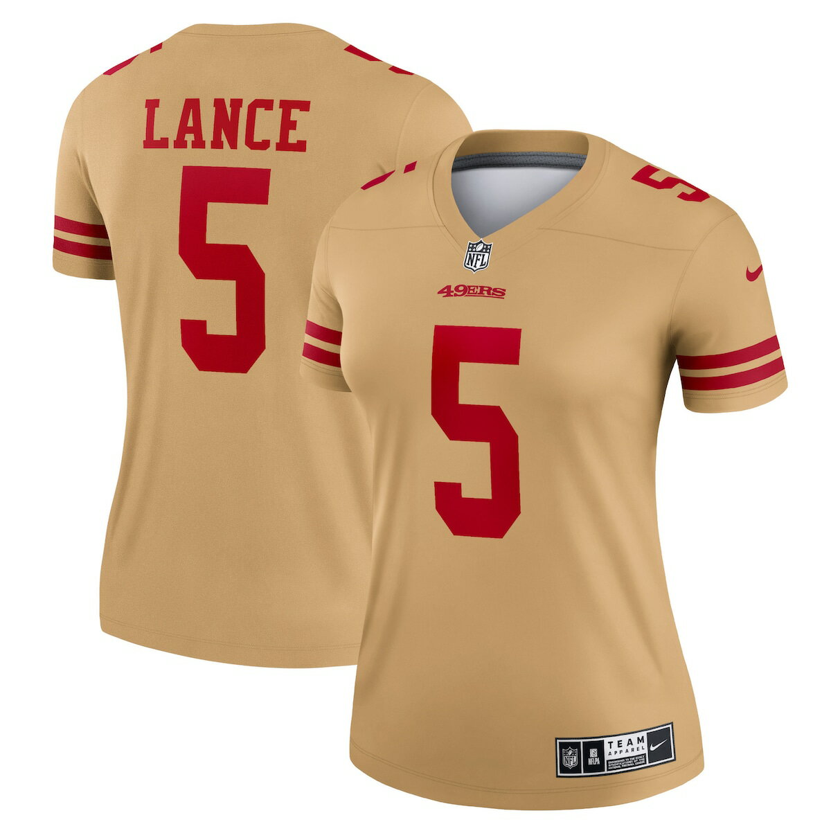 NFL 49ers トレイ・ランス ユニフォーム Nike ナイキ レディース ゴールド (Women's Nike Inverted Legend NFLJersey)