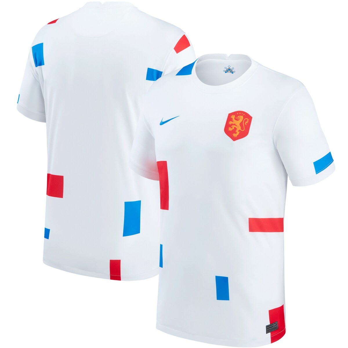 As a die-hard Netherlands Women's National Team fan, it's important to look the part. Show off your fandom with this 2022/23 Away Replica Blank Jersey from Nike. Its Dri-FIT technology and ventilated mesh panel inserts work together to keep you comfortable while you cheer on the team. Complete with embroidered Netherlands Women's National Team graphics, it will freshen up your game day look so you're sure to be repping all of your favorite players as they take the pitch in the next big matchup.Officially licensedWoven Authentic Nike jock tag on left hemReplica JerseyMachine washDri-FIT technology wicks away moistureJersey Color Style: AwayMaterial: 100% PolyesterVentilated mesh panel insertsImportedShort sleeveNike Dry fabrics move sweat from your skin for quicker evaporationhelping you stay dry, comfortable and focused on the task at handSewn on embroidered team crest on left chestBrand: NikeEmbroidered Nike logo on right chest