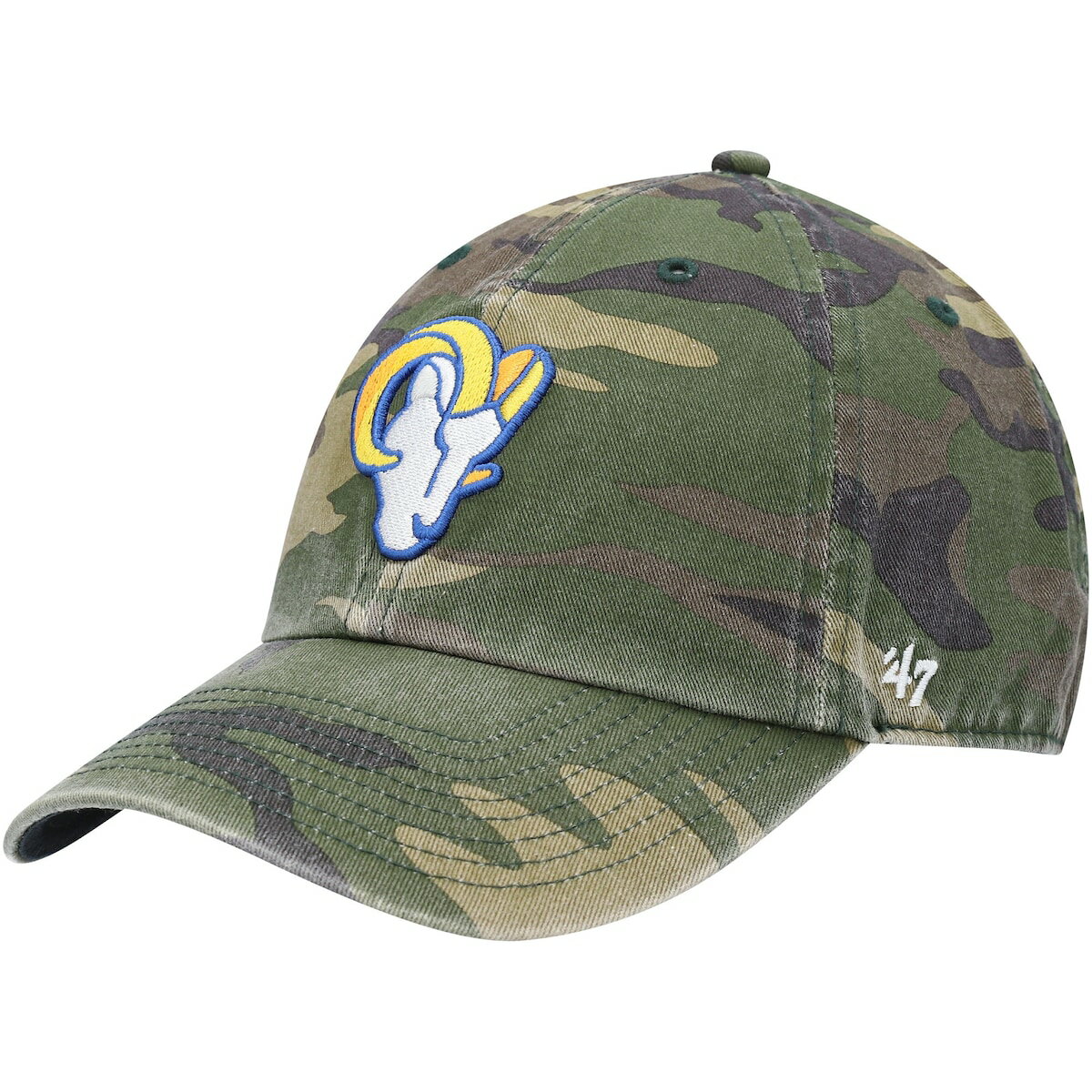 【公式グッズ】NFL ラムズ アジャスタブルキャップ '47/フォーティーセブン メンズ カモフラ (NFL Woodland Camo Clean Up)