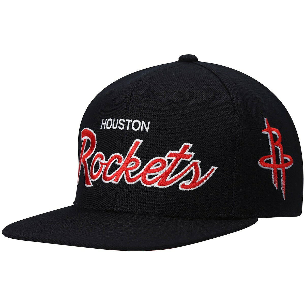 Put your Houston Rockets fandom on full display with this Hardwood Classics Script 2.0 Snapback Hat from Mitchell & Ness. The adjustable snap closure and structured design provide a reliable fit every time. Vintage Houston Rockets script embroidered across the front of the hat emphasizes your unwavering loyalty.High CrownOne size fits mostSix solid panels with eyeletsContrast-color undervisorBrand: Mitchell & NessDry clean onlyEmbroidered graphicsFlat billSnapbackOfficially licensedImportedStructured fit