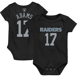 【公式グッズ】NFL レイダース ダバンテ・アダムス ロンパース Outerstuff(アウタースタッフ) ベビー ブラック (22 Infant 12-24 MO Mainliner Player N&N Creeper)
