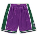 【公式グッズ】NBA バックス カジュアル ショーツ (大きいサイズ) Mitchell & Ness/ミッチェル&ネス メンズ パープル (Mens PRF Hardwood Classics B&T Swingman Shorts)