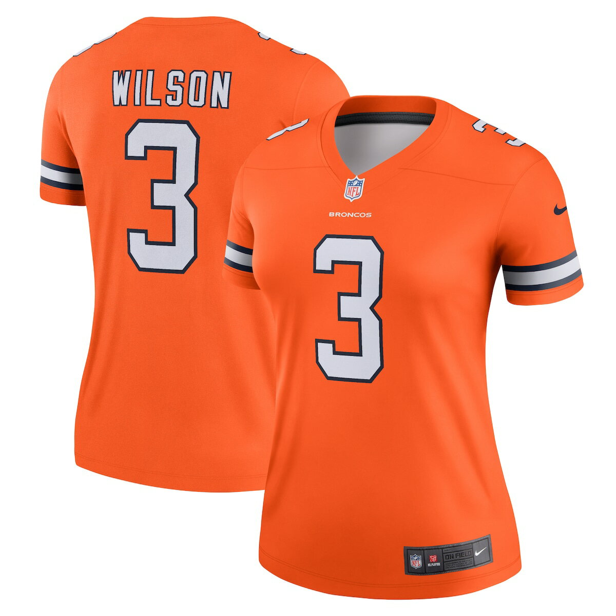 NFL ブロンコス ラッセル・ウィルソン ユニフォーム Nike ナイキ レディース オレンジ (Women's Nike Legend Jersey)