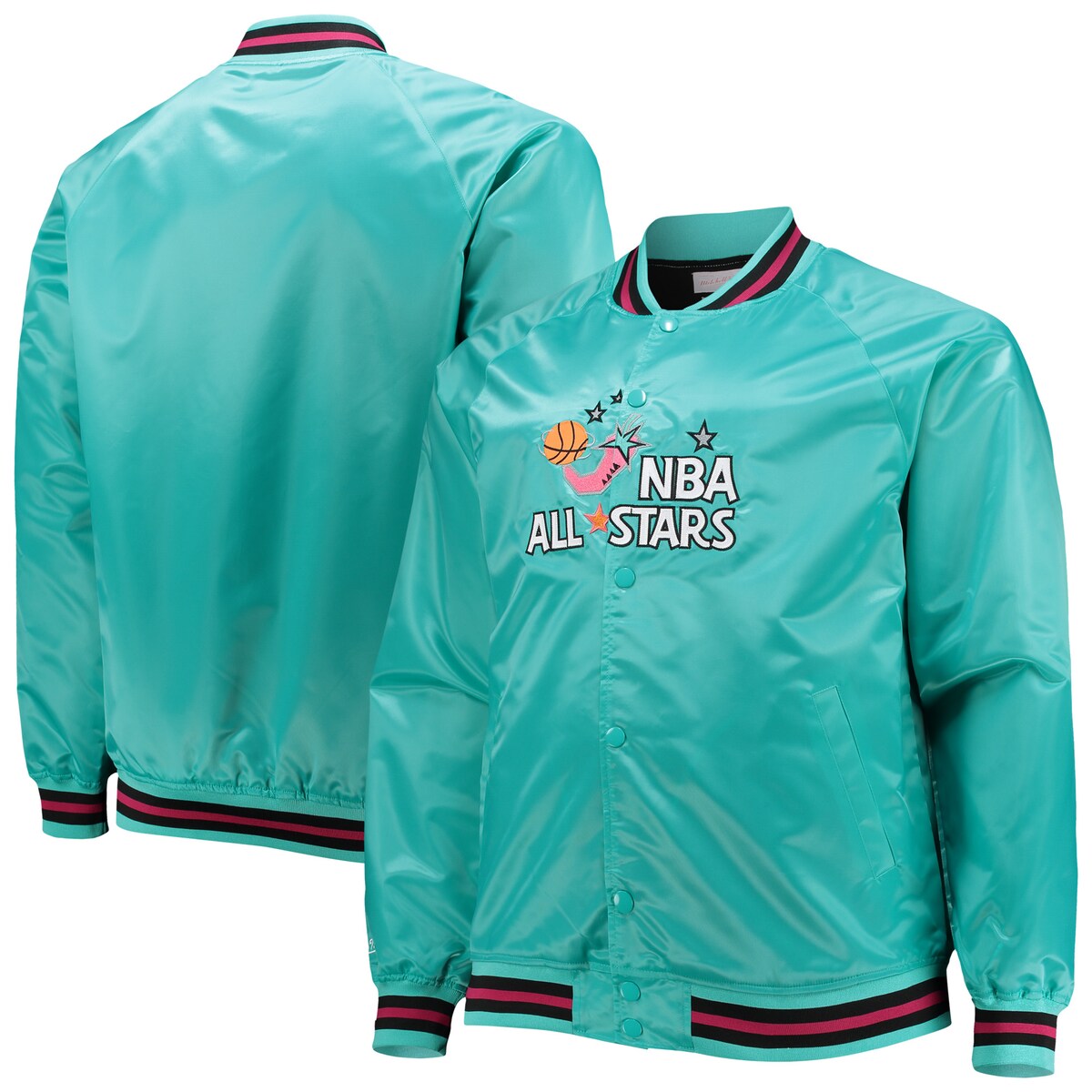 NBA I[X^[ WPbg Mitchell & Nessi~b`FlXj Y eB[ (Mens PRF M&N B&T HWC All Star Tackle Twill Satin Jacket)