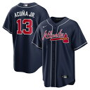 【公式グッズ】MLB ブレーブス ロナルド・アクーニャJr. レプリカ ユニフォーム Nike ナイキ メンズ ネイビー (Men's MLB Nike Off...