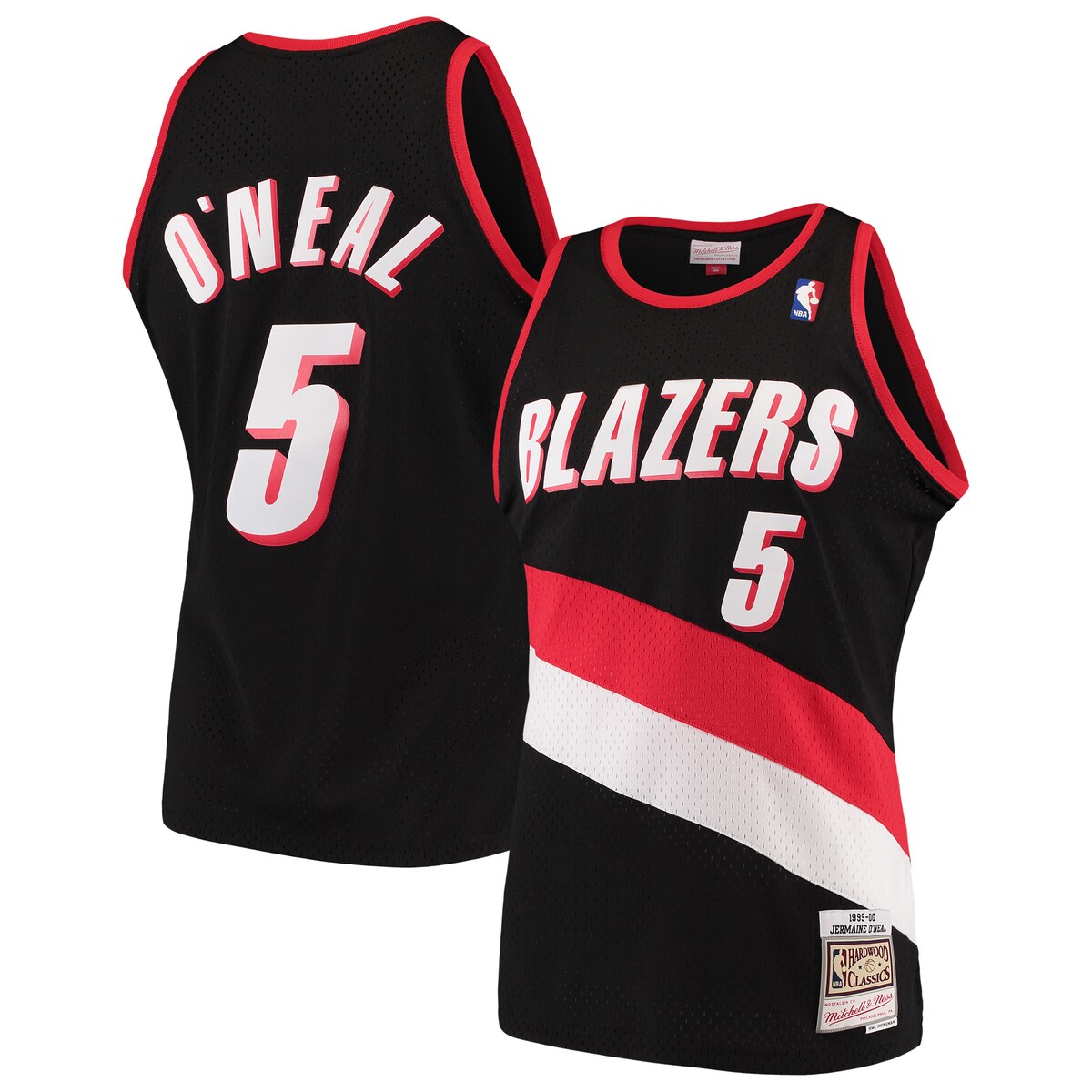 NBA トレイルブレイザーズ ジャーメイン オニール ユニフォーム Mitchell Ness（ミッチェル＆ネス） メンズ ブラック (MNC NBA HWC Mens Swingman Jersey)