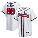 Your Atlanta Braves dominate on the diamond, and now you can match the team from anywhere with this Matt Olson Home Replica Player Jersey from Nike. This spirited jersey features classic details, like a rounded droptail hem and full-button front. The crisp Atlanta Braves graphics will ensure fellow fans know where your allegiance lies.Brand: NikeImportedOfficially licensedFull-button frontTackle twill graphicsMachine wash gentle or dry clean. Tumble dry low, hang dry preferred.Material: 100% PolyesterHeat-sealed jock tag at hemRounded droptail hemShort sleeve