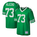 You're a massive New York Jets fan and also loved watching Joe Klecko play. Now you can show off your fandom for both when you get this Joe Klecko New York Jets Legacy replica jersey from Mitchell & Ness. It features distinctive throwback New York Jets graphics on the chest and back, perfect for wearing at a home game. By wearing this jersey, you'll be able to feel like you're reliving some of the great plays that Joe Klecko accomplished to lead the New York Jets to glory.V-neckMesh fabricOfficially licensedFabric applique sewn onMaterial: 100% PolyesterImportedWoven tags at bottom hemSublimated rib-knit sleeve insertsReplicaSide splits at waist hemEmbroidered twill graphicsShort sleevesMachine wash, line dryEmbroidered NFL Shield at collarBrand: Mitchell & Ness