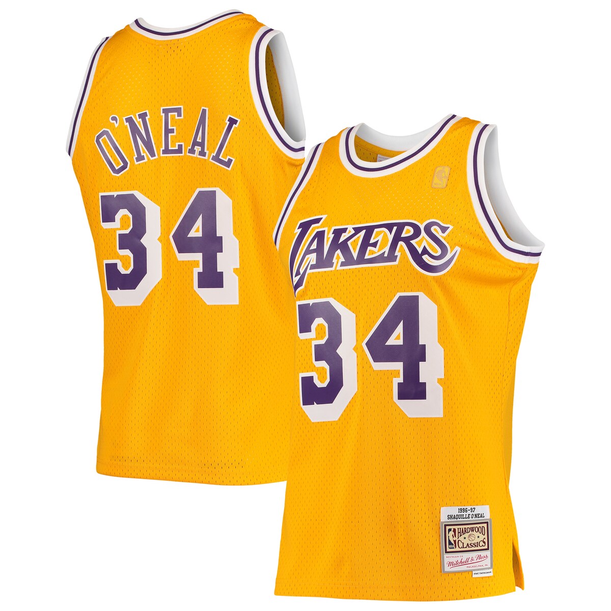 Rep one of your all-time favorite pros with this Shaquille O'Neal Swingman jersey from Mitchell & Ness. The throwback Los Angeles Lakers details are inspired by the franchise's iconic look of days gone by. Every stitch on this jersey is tailored to exact team specifications, delivering outstanding quality and a premium feel.SleevelessMachine wash, line dryOfficially licensedHeat-sealed NBA logoMaterial: 100% PolyesterCrew neckTackle twill graphicsRib-knit collar and arm openingsWoven tag with player detailsSwingman ThrowbackSide splits at waist hemImportedWoven jock tagBrand: Mitchell & NessMesh fabric