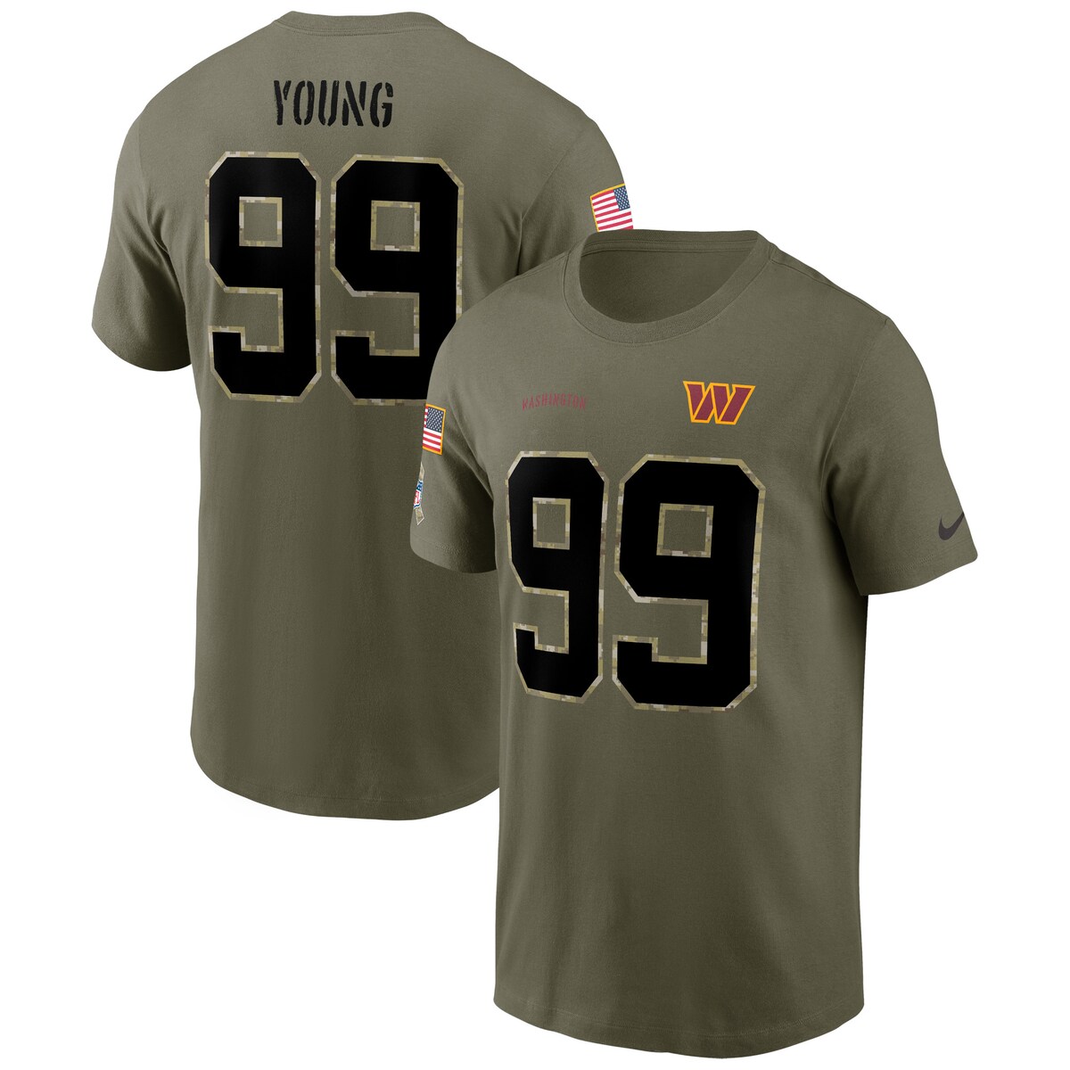 NFL コマンダーズ チェイス・ヤング Tシャツ Nike ナイキ メンズ オリーブ (22 Men's Nike Salute to Service N&N SST)