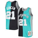 Showcase your timeless love for one of the San Antonio Spurs greatest players of all time in a trendy, distinct way with this Tim Duncan Split Swingman jersey by Mitchell & Ness. This 1998/99 Hardwood Classics jersey features vibrant team and Tim Duncan graphics across a unique split design, allowing you to boast your spirit loud and proud. Additionally, the lightweight construction, sleeveless design and breezy mesh fabric bring comfort and breathability to your San Antonio Spurs fandom.Officially licensedImportedSwingman ThrowbackSplit hemMesh fabricSleevelessSublimated graphicsHeat-sealed fabric appliquesMachine wash, line dryMaterial: 100% PolyesterBrand: Mitchell & NessWoven jock tag