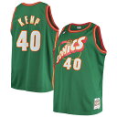 Your Seattle SuperSonics fandom stretches back for years, and you love to celebrate it at every opportunity. Before the next game tips off, pay homage to your team's storied past while also recognizing one of its all-time brightest stars with this Shawn Kemp Hardwood Classics Swingman jersey from Mitchell & Ness! Its throwback-inspired design and player-specific graphics are sure to remind fellow fans of all their favorite Seattle SuperSonics wins, both past and present.Material: 100% PolyesterAuthentic JerseyMachine wash, tumble dry lowWoven jock tag at hemOfficially licensedV-neckImportedSleevelessTackle twill applique nameplate and numbersSublimated graphicsMesh fabricBrand: Mitchell & NessSide splits at hemHeat-sealed NBA logo