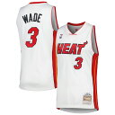 Feel like you're ready to take the court with all of the pure talent of Dwyane Wade when you grab this Hardwood Classics Swingman jersey. This official piece from Mitchell & Ness features classic trims and Miami Heat graphics along with the player's name and number so casual and die-hard basketball fans alike know who you love and what era you came up in. Before you head to the next Miami Heat game, put on this incredible jersey and put your respect for Dwyane Wade on display.PulloverMaterial: 100% PolyesterBrand: Mitchell & NessCrew neckMesh fabricSide splits at waist hemSleevelessFabric appliqueWoven jock tag at hemImportedClassic designOfficially licensedSwingmanMachine wash, line dry