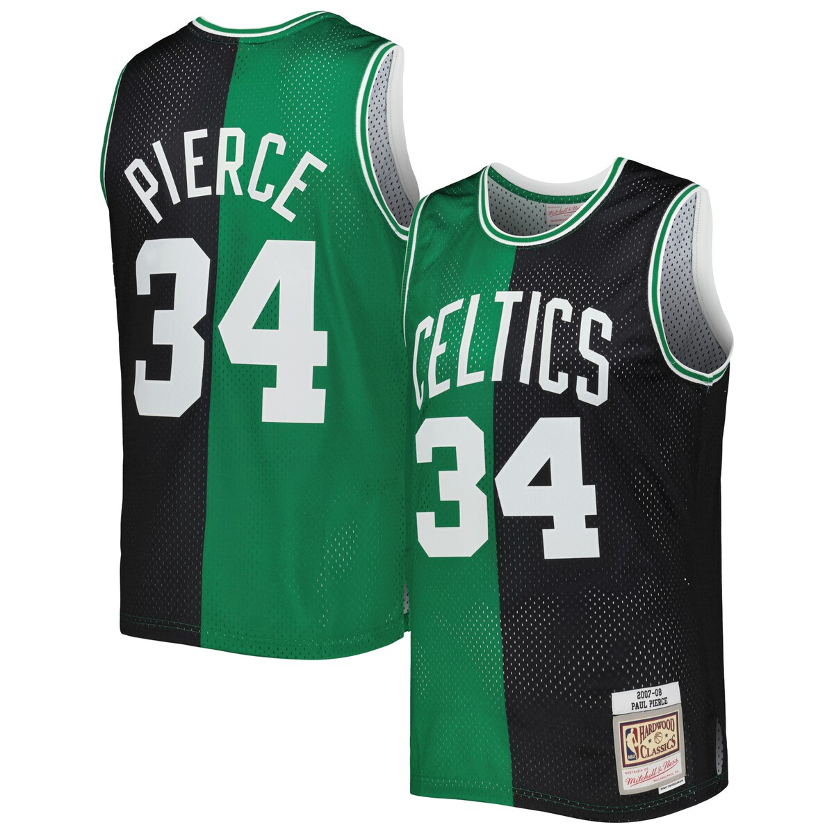 Showcase your love for Boston Celtics great Paul Pierce by sporting this 2007/08 Split Swingman jersey by Mitchell & Ness. It features a throwback Hardwood Classics design with noticeable Paul Pierce graphics that boast your team spirit loud and proud. Additionally, mesh fabric and a lightweight construction offer comfort and breathability.Split hemOfficially licensedMesh fabricMaterial: 100% PolyesterSwingman ThrowbackMachine wash, line drySleevelessSublimated graphicsImportedBrand: Mitchell & NessWoven jock tagHeat-sealed fabric appliques