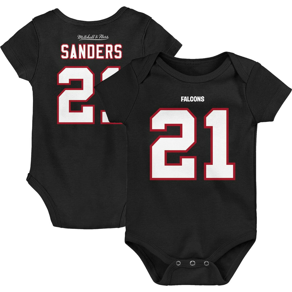 NFL ファルコンズ ディオン・サンダース ロンパース Mitchell & Ness（ミッチェル＆ネス） ベビー ブラック (Retired Newborn Mainliner Player N&N Creeper Expired Style)