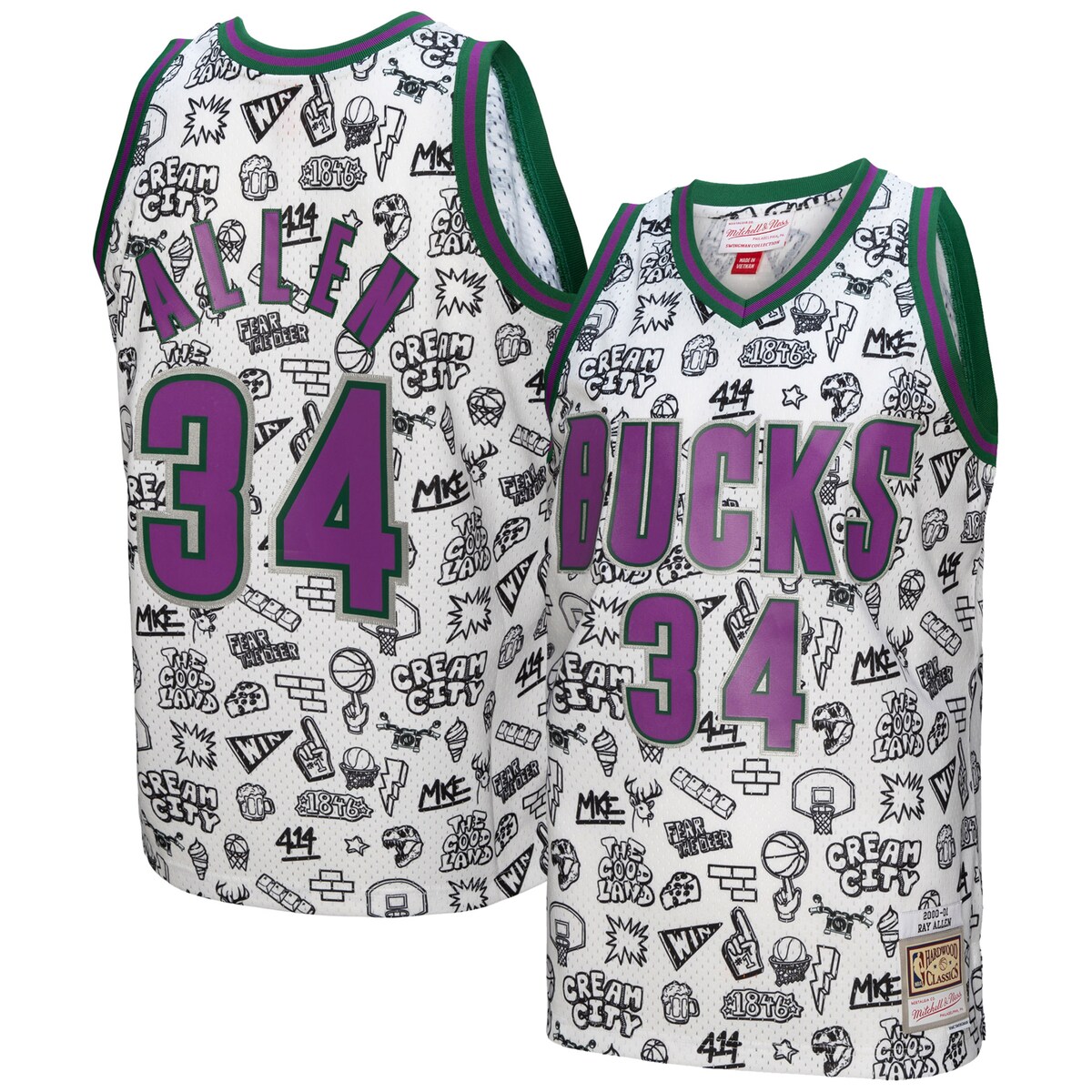 Upgrade your Milwaukee Bucks jersey collection with this Ray Allen 2000/01 Swingman Jersey from Mitchell & Ness. The lig...