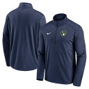 【公式グッズ】MLB ブルワーズ プルオーバー Nike/ナイキ メンズ ネイビー (23 Men's Nike Team Agility Logo Pacer Half Zip)