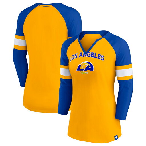 【公式グッズ】NFL ラムズ 七分袖 ラグラン Tシャツ Fanatics/ファナティクス レディース ゴールド (WOMEN'S TEAM ARCH 3/4 SLEEVE NOTCH NECK TEE) 【公式グッズ】NFL ラムズ 七分袖 ラグラン Tシャツ Fanatics/ファナティクス レディース ゴールド (WOMEN'S TEAM ARCH 3/4 SLEEVE NOTCH NECK TEE)