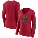 【公式グッズ】NFL バッカニアーズ 長袖 Tシャツ Fanatics/ファナティクス レディース レッド (22 Women's Hometown Sweep Sleeve V-Neck LST)