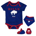 NFL ビルズ ベビー服 セット Mitchell & Ness（ミッチェル＆ネス） ベビー ロイヤル (22 Newborn Throwback Creeper Bib and Bootie Set)