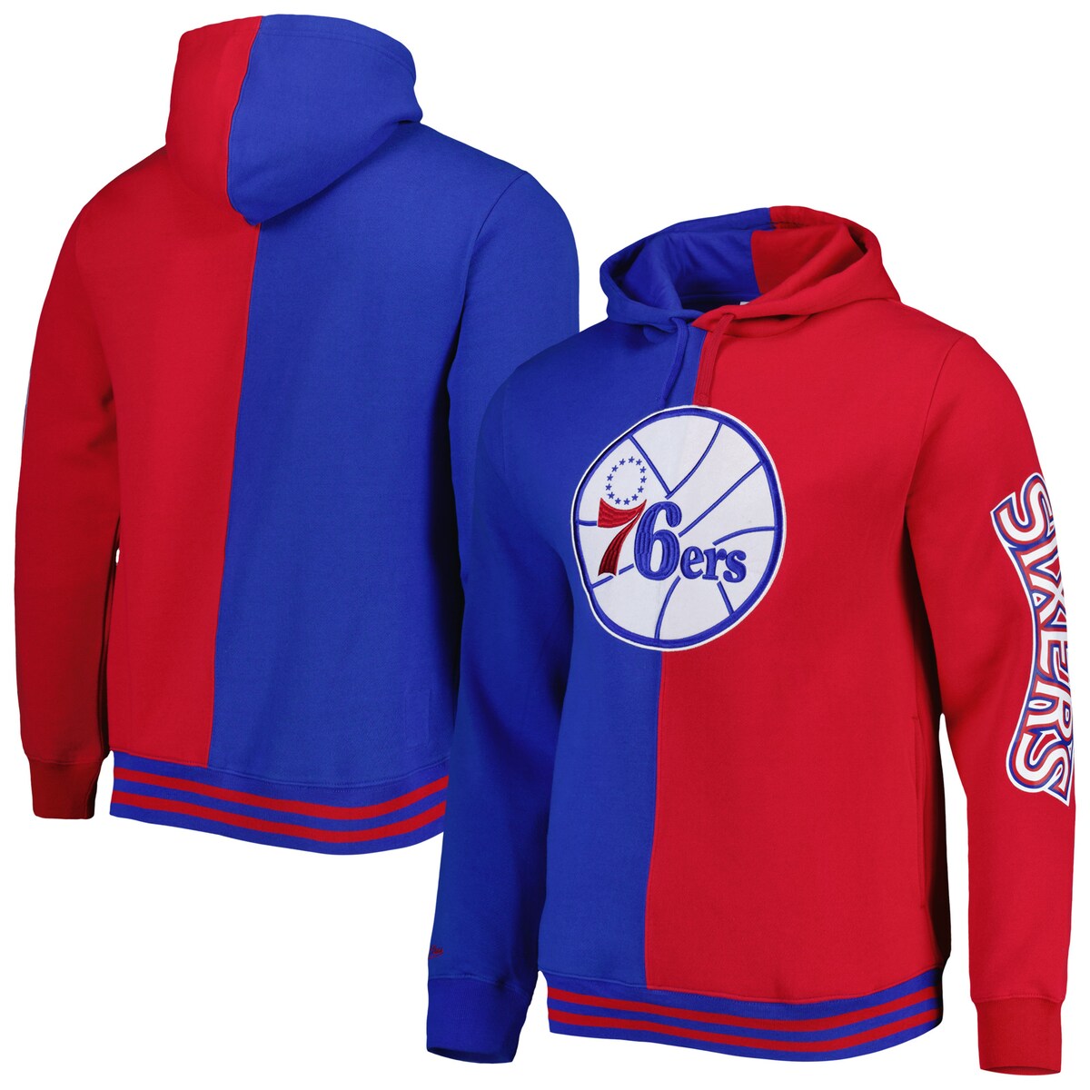 NBA 76ers プルオーバー パーカー Mitchell & Ness（ミッチェル＆ネス） メンズ ロイヤル (Mens MNC HWC Split Applique PO Hoodie)