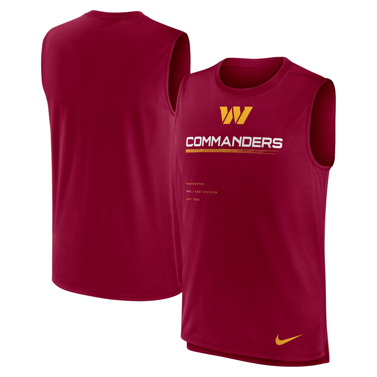 NFL コマンダーズ タンクトップ Nike ナイキ メンズ バーガンディ (Men's NIKE Sleeveless Muscle Trainer Tank)