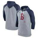 MLB レッドソックス プルオーバー パーカー Nike ナイキ メンズ ヘザーグレイ (23 Men 039 s Nike Raglan Baseball 3/4 Sleeve Pullover Hood)