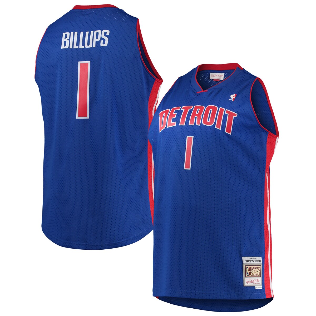 Before the next game tips off, pay homage to your team's storied past while also recognizing one of its all-time brightest stars with this Detroit Pistons Chauncey Billups Hardwood Classics Swingman jersey from Mitchell & Ness. Its throwback-inspired design and player-specific graphics are sure to remind fellow fans of all their favorite Detroit Pistons moments, both past and present.Heat-sealed NBA logoAuthentic JerseyMachine wash, tumble dry lowMaterial: 100% PolyesterWoven jock tag at hemMesh fabricSide splits at hemBrand: Mitchell & NessV-neckImportedOfficially licensedSublimated graphicsTackle twill applique nameplate and numbersSleeveless